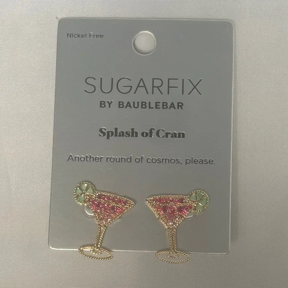 Sugarfix by BaubleBar Cosmopolitan Cocktail Earrings NWT - Picture 2 of 3